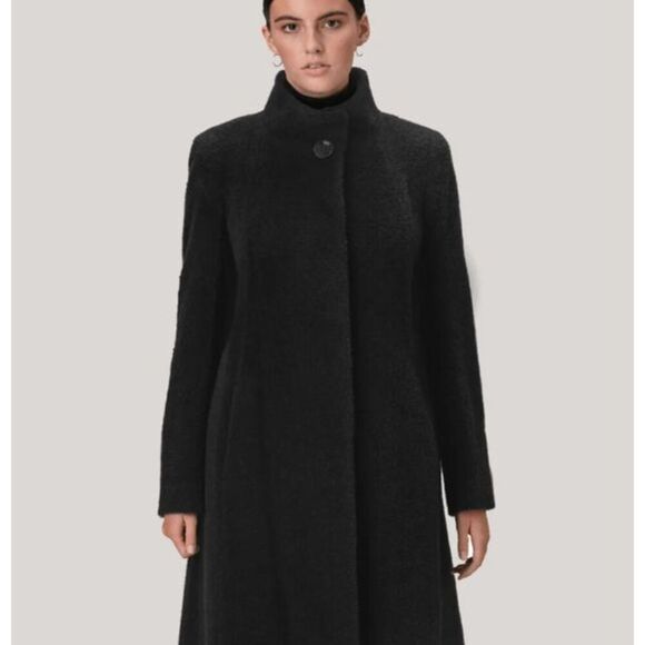 NWT Cinzia Rocca Wool Cashmere Black Coat 25020 Dello Belvedere Size 18 - Picture 1 of 16
